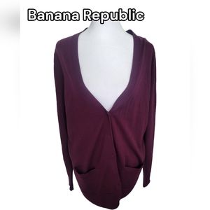 Banana Republic Burgundy Cardigan Sweater XL